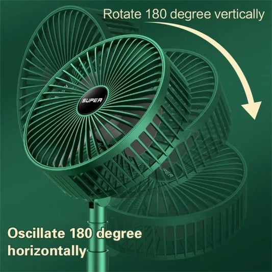 Rechargeable Portable Telescopic Folding Table Fan – 3-Speed Adjustable Desk Fan (Random Color)